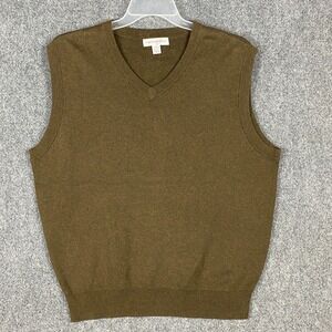 Cypress Links Sweater Vest Men's Large Green V-Neck‎ 100% Cotton Adults L